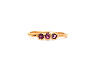 Anillo de granate rodalita genuino de oro rosa de 10 quilates de 0,30 quilates, tamaño 6,5