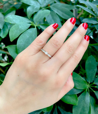Anillo de diamantes de 0,10 quilates en oro rosa de 10 quilates - Talla 6,5