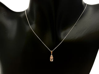10K Rose Gold 0.40cttw Morganite & 0.03cttw Diamond Pendant, 18"
