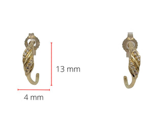 Pendientes de medio aro con diamantes de 0,06 quilates en oro amarillo de 10 quilates