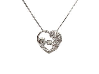 Colgante de mamá con diamantes de 0,03 quilates en plata de ley, 18"