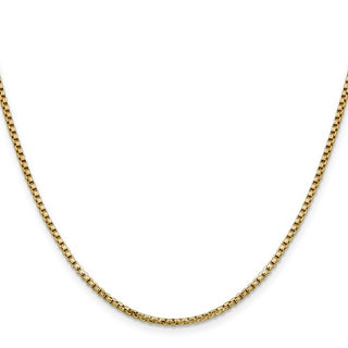 14K Gold 1.5mm Semi-Solid Round Box Chain