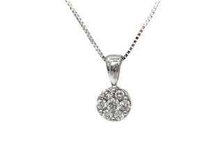 Colgante de diamantes de 0,19 quilates en oro blanco de 14 quilates, 18"