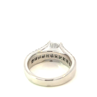 14K Princess Cut and Round Brilliant Cut Diamond Ring