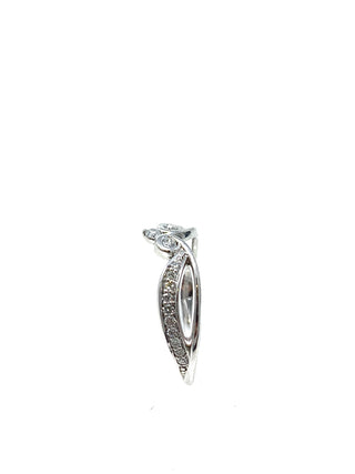 10K White Gold 0.30cttw Diamond Crown Ring, size 6.5