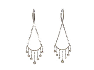 Aretes colgantes de diamantes de 0,34 quilates en oro blanco de 14 quilates