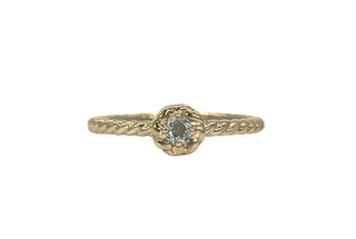 10K Yellow Gold 0.10cttw Aquamarine Ring