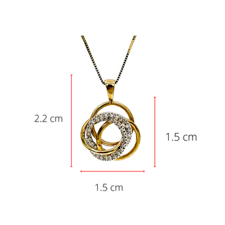 Colgante de diamantes de 0,18 quilates en oro amarillo y blanco de dos tonos de 10 quilates, 18"