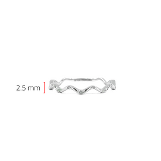 10K White Gold 0.06cttw Diamond Ring, size 6.5