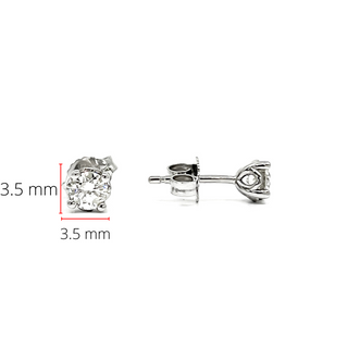 Aretes de oro blanco de 14 quilates con diamantes canadienses de talla redonda de 0,25 quilates