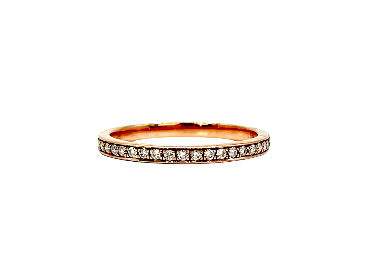 10K Rose Gold 0.10cttw Diamond Ring - Size 6.75