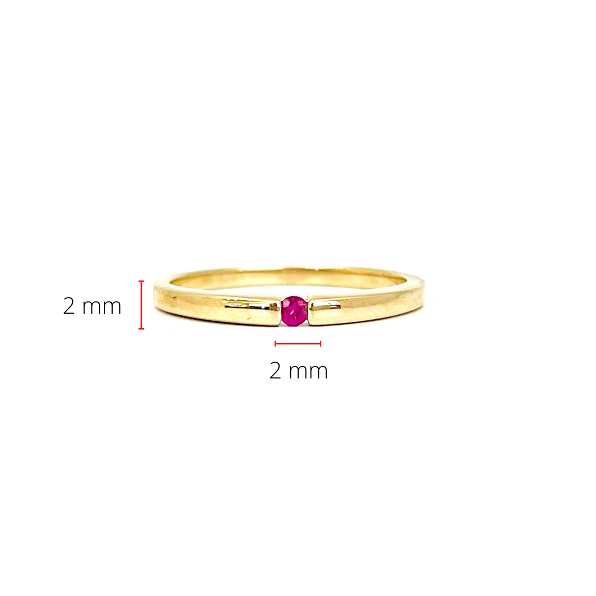 10K Yellow Gold 0.07cttw Genuine Ruby Ring, size 6