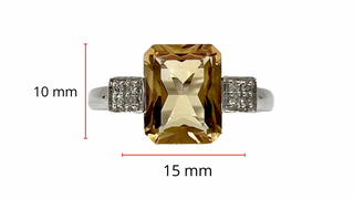 Anillo de citrino y diamantes