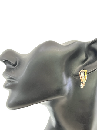 Aretes de oro tricolor de 10 quilates de 23 mm