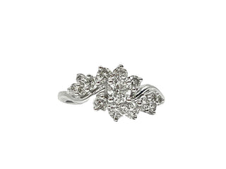 10K White Gold 1.00cttw Diamond Ring, size 6.5