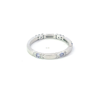 10K White Gold Tanzanite & Diamond Ring, size 6.5