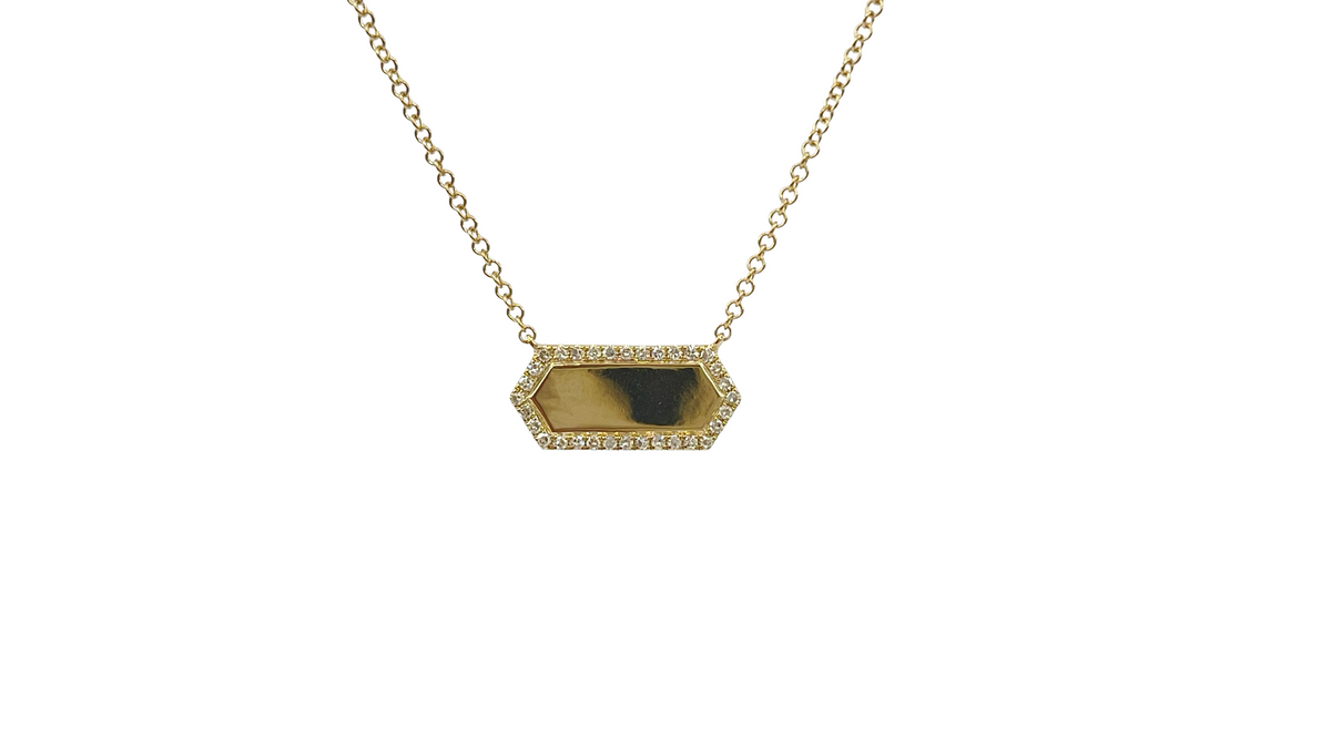 14K Yellow Gold 0.10cttw Diamond Pendant, 18&quot;