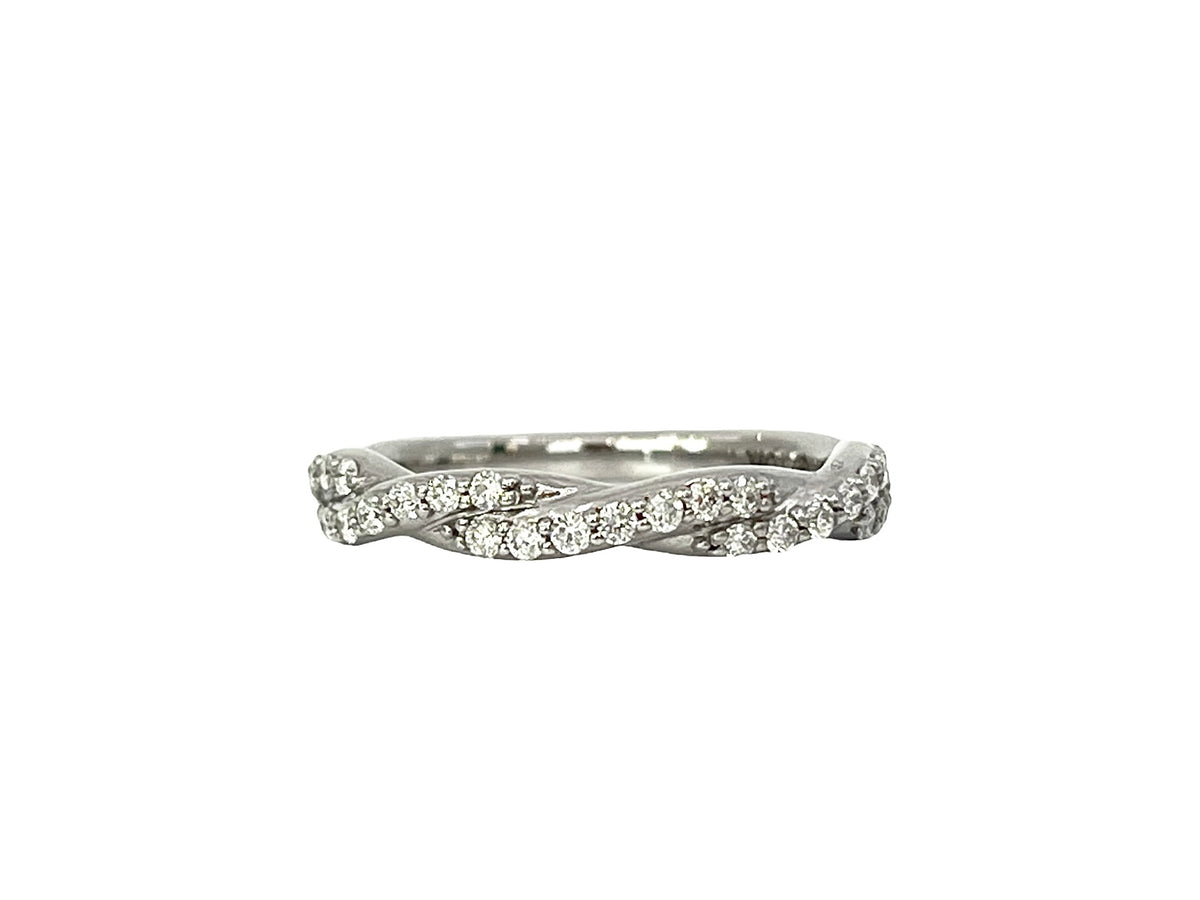 10K White 0.33cttw Diamond Ring, size 6.5
