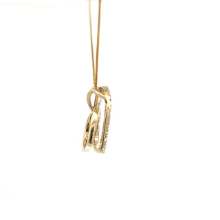 Colgante en forma de corazón con diamantes de 0,05 quilates en oro amarillo de 10 quilates, 18"