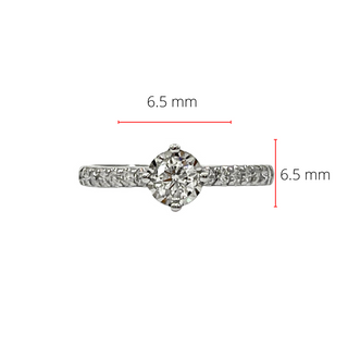 Anillo de oro blanco de 10 quilates con diamantes redondos de talla brillante de 0,51 quilates