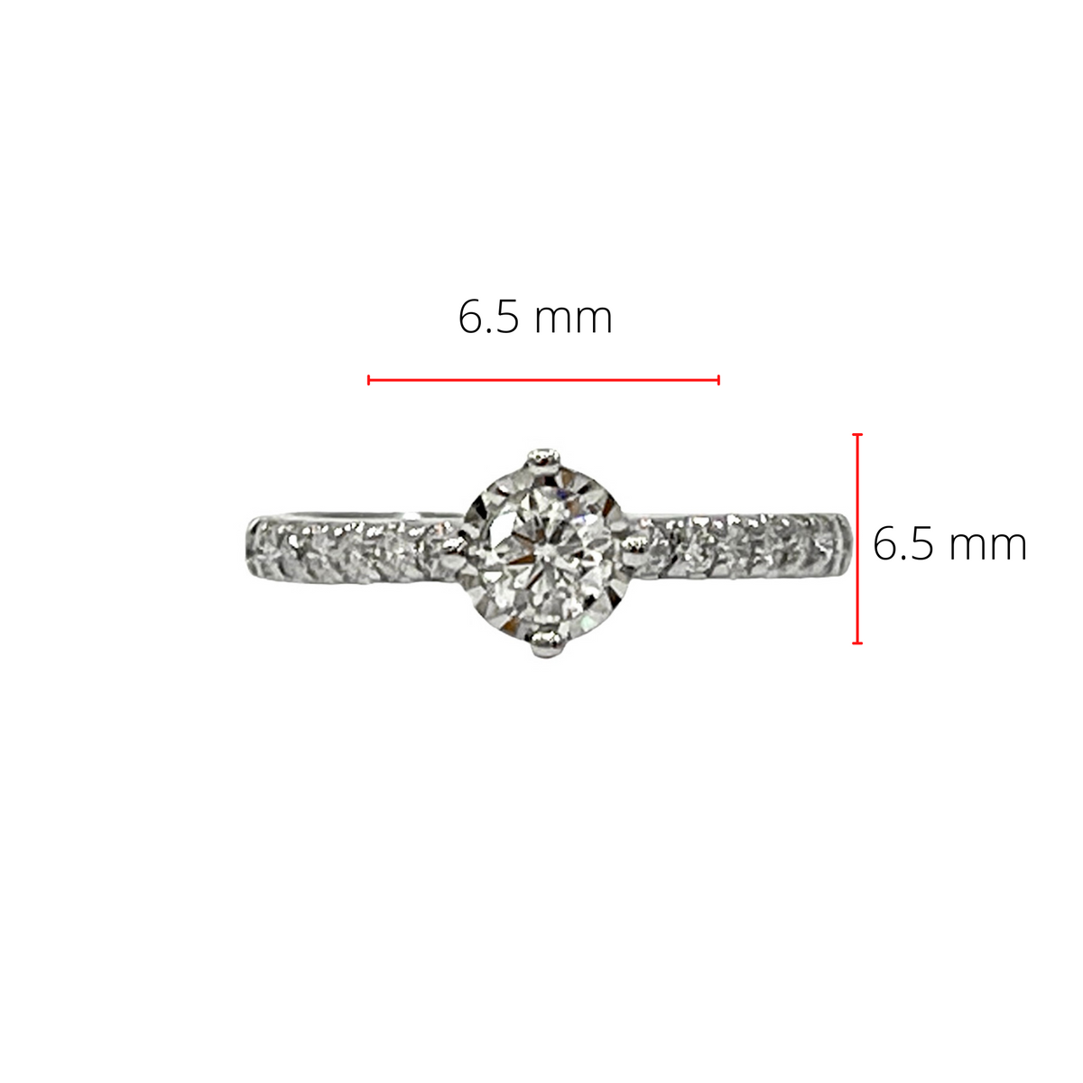 10K White Gold 0.51cttw Round Brilliant Cut Illusion Set Diamond Ring