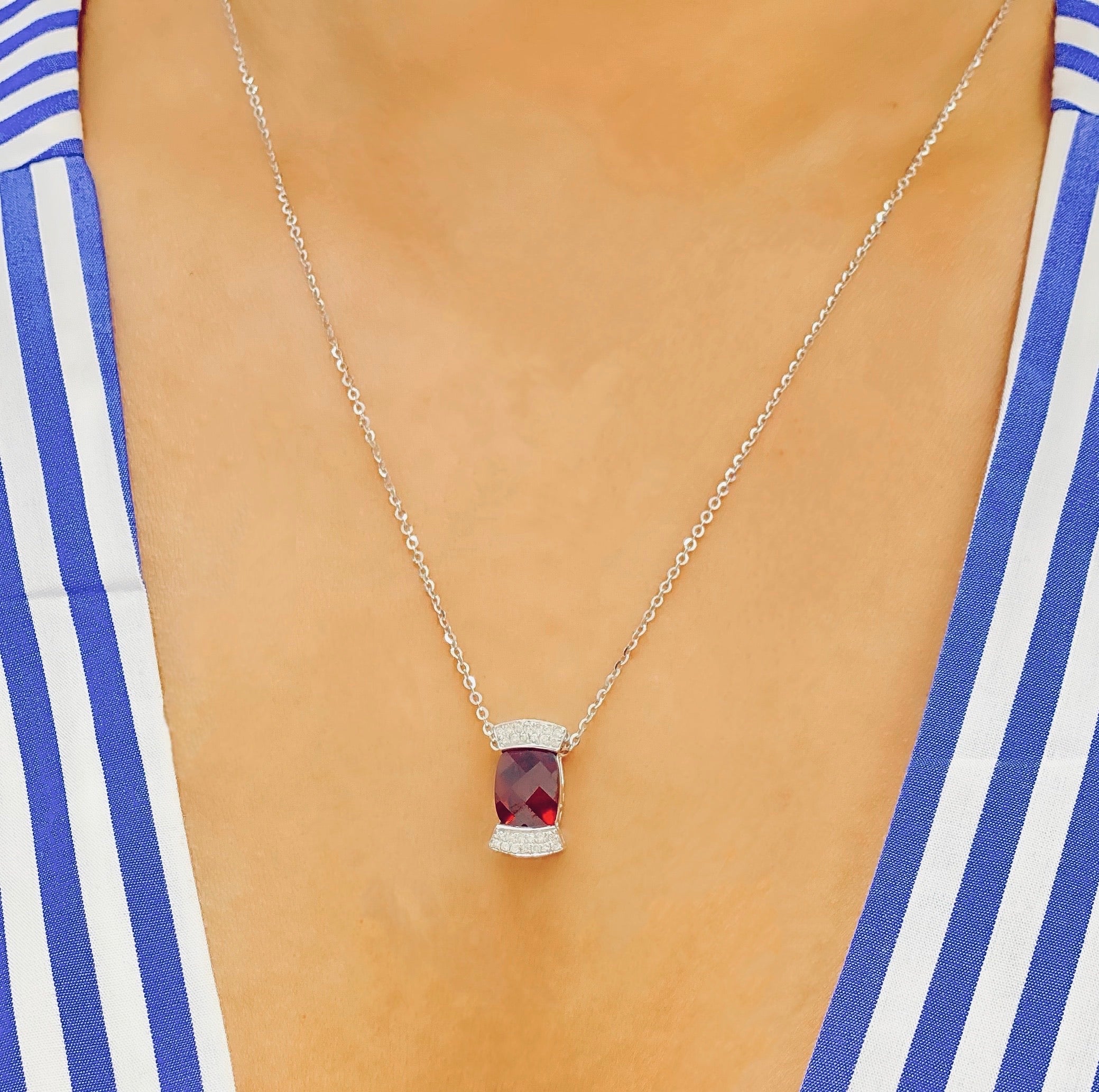 Garnet and Diamond Pendant