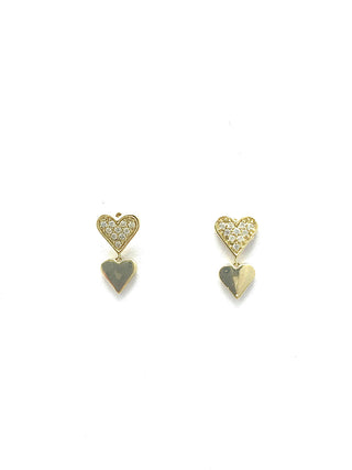 Pendientes de corazón de diamantes