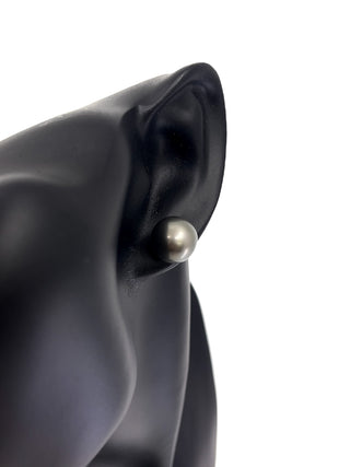 14K Yellow Gold 11mm Tahitian Pearl Stud Earrings with Butterfly Back