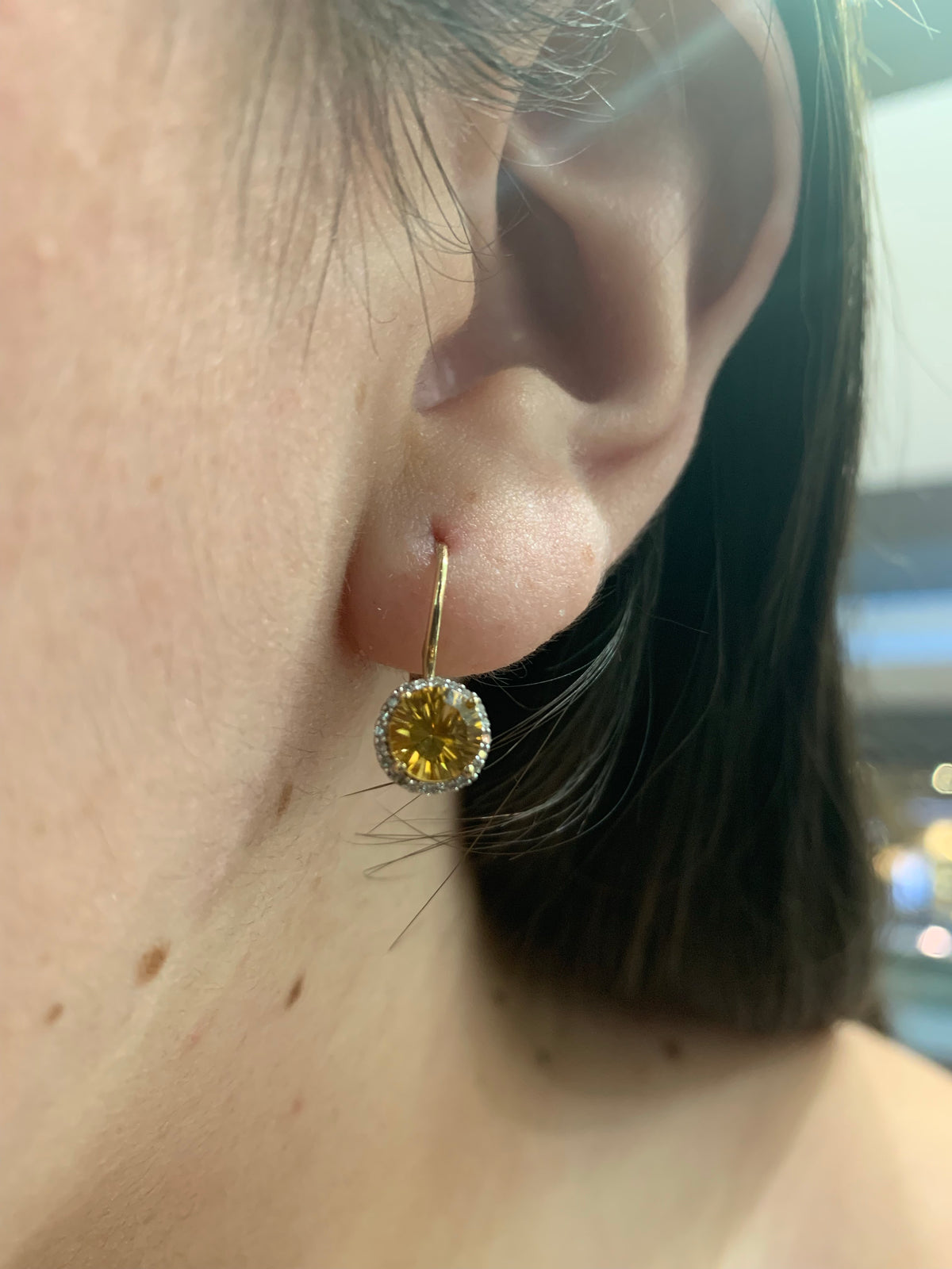 Pendientes de citrino y diamantes