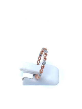 Two-Tone White/Rose Gold and Diamond Ring