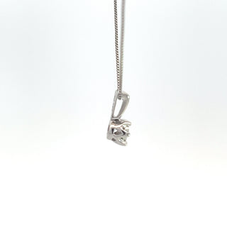 Colgante con solitario de diamantes de 0,05 quilates en oro blanco de 10 quilates, 18"