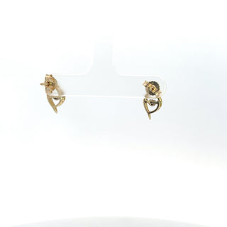 Aretes solitarios de diamantes en pulsos de oro amarillo de 10 quilates, 0,02 quilates