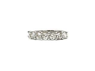 Anillo/banda de oro blanco de 14 quilates con diamantes de 0,75 quilates, talla 6,5