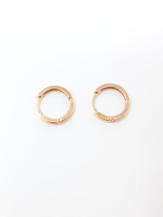 Rose Gold Diamond Hoop Earrings