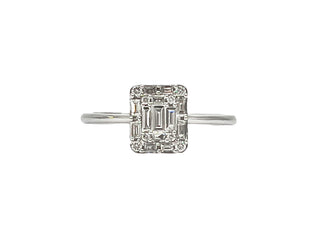 Anillo de diamantes de 0,32 quilates en oro blanco de 14 quilates - talla 7