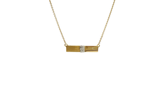 Colgante con barra de diamantes de 0,06 quilates en oro amarillo de 14 quilates, 18"