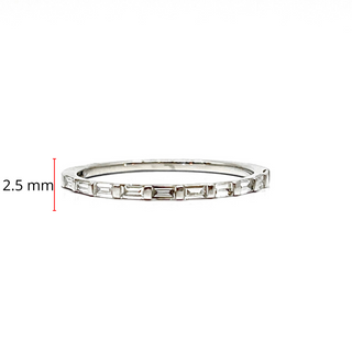 14K White Gold 0.25cttw Straight Baguette Diamond Ring - Size 7