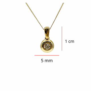 Collar de diamantes de 0,10 quilates en oro amarillo de 10 quilates, 18"