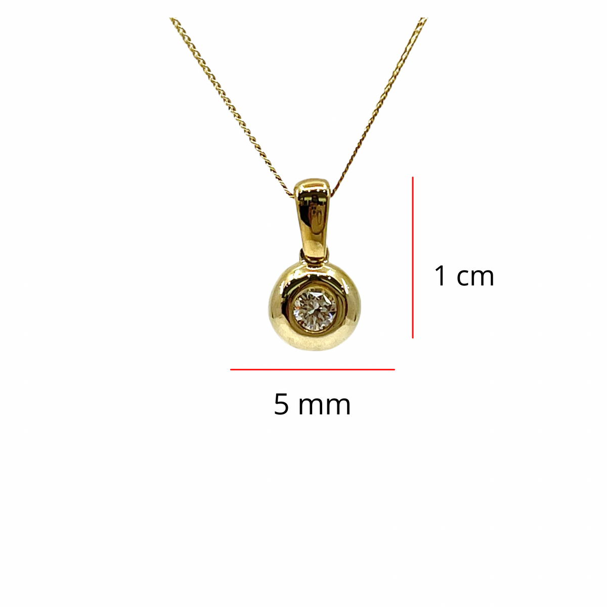10K Yellow Gold 0.10cttw Diamond Necklace, 18&quot;