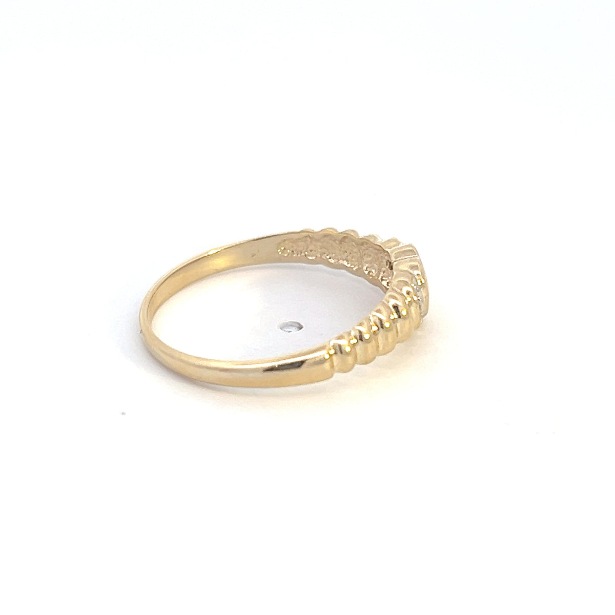 Anillo tipo sello de diamantes de 0,013 quilates en oro amarillo de 10 quilates, talla 6,5