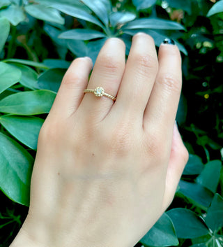 10K Yellow Gold 0.10cttw Aquamarine Ring