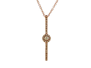 Colgante de diamantes de 0,13 quilates en oro rosa de 14 quilates, 18"