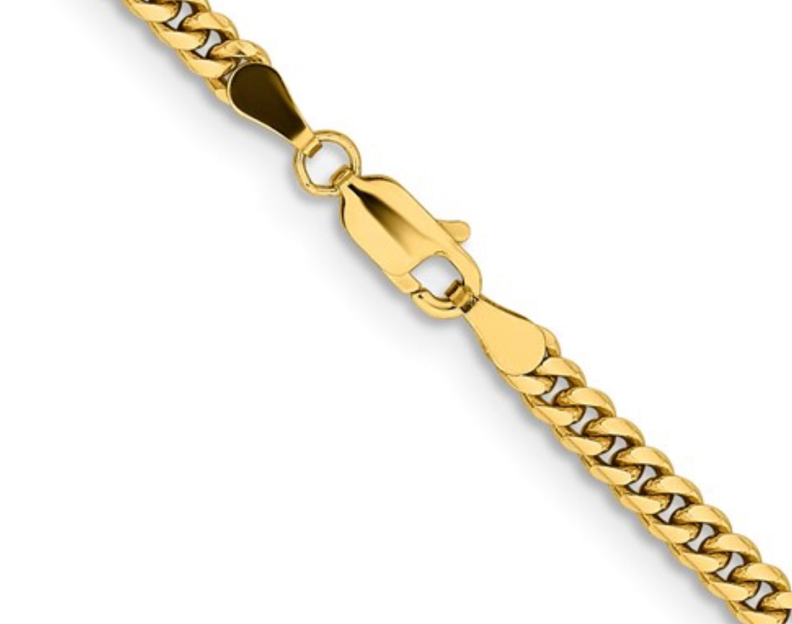 14K Yellow Gold Solid Miami Cuban Link Curb Chain - 4.3mm