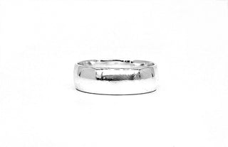 Banda lisa de plata 925 de alto pulido, 6 mm, tamaño 10