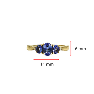 10K Yellow Gold Tanzanite & Diamond Ring, size 7