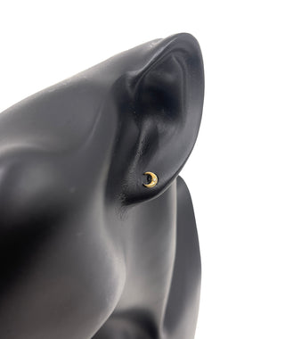 Aretes con forma de luna y diamantes en oro amarillo de 10 quilates, 0,01 quilates