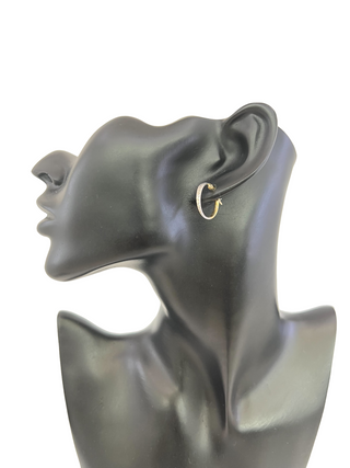 Aretes de oro bicolor de 10 quilates de 19 mm