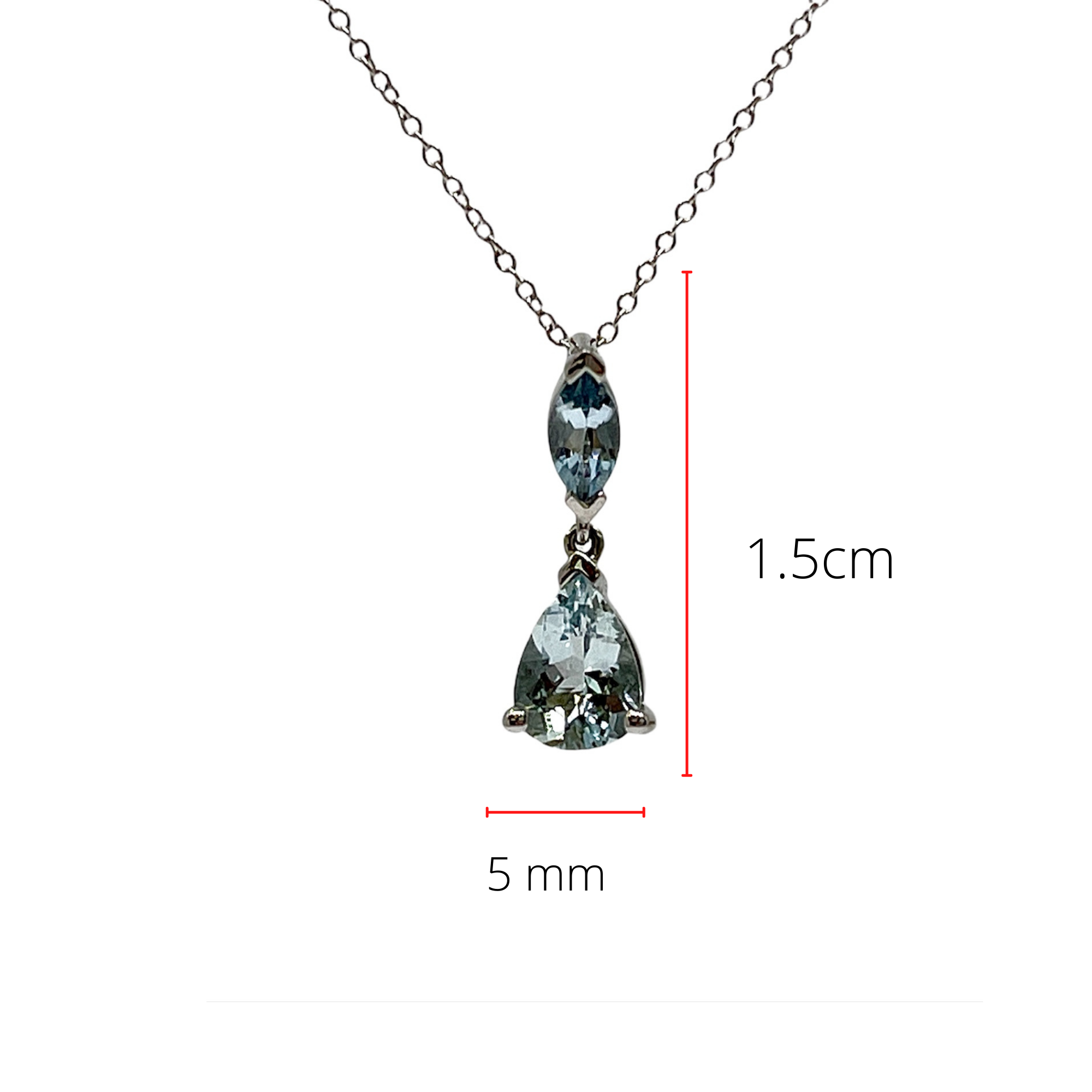 10K Gold 0.75cttw Genuine Aquamarine Pendant