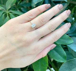 14K Gold 0.50-1.00 cttw Lab Grown Diamond Emerald Cut Solitaire Engagement Ring