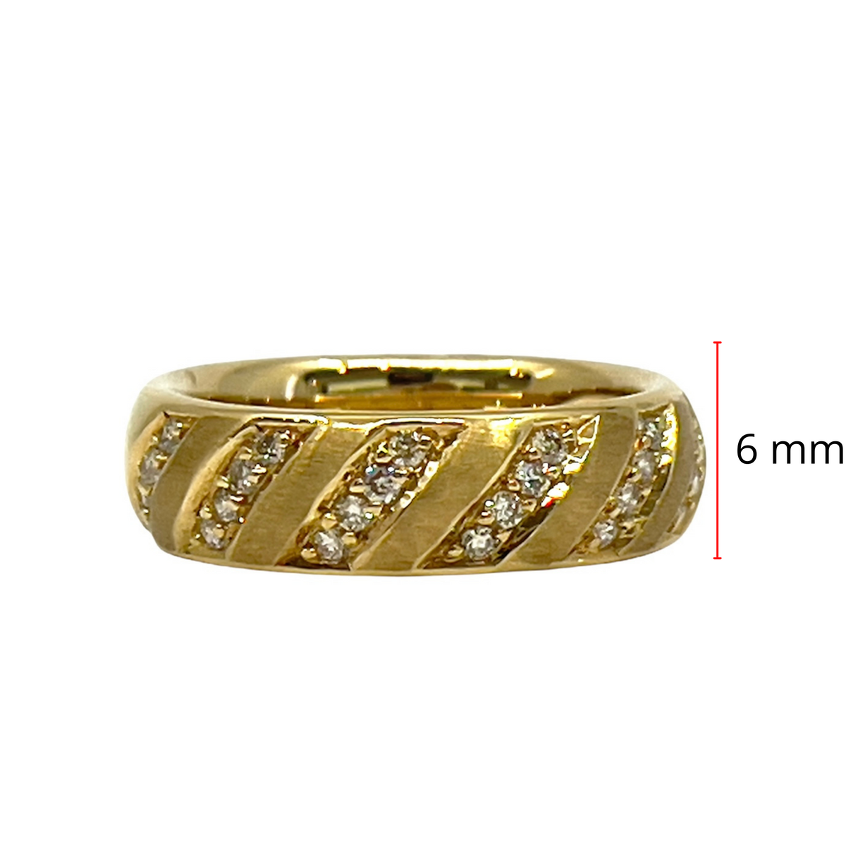 Anillo de oro amarillo de 10 quilates con diamantes de 0,25 quilates, talla 6,5